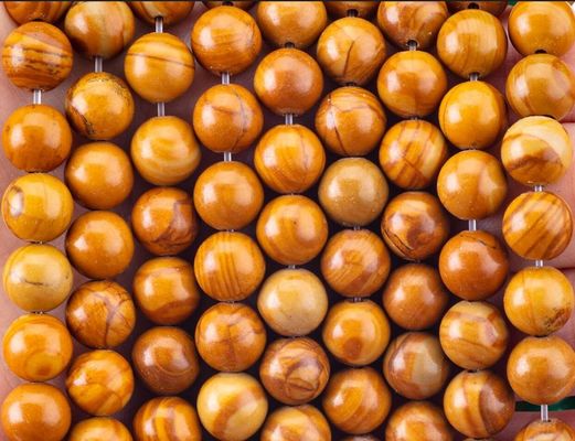 Vàng gỗ hạt hạt vòng hạt đá quý tinh thể tự nhiên gỗ Jasper lỏng hạt dây cho tự làm đồ trang sức