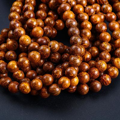 Ngọc bích vàng Vàng tròn hạt đá quý tinh thể tự nhiên Vòng hạt lỏng để làm đồ trang sức DIY