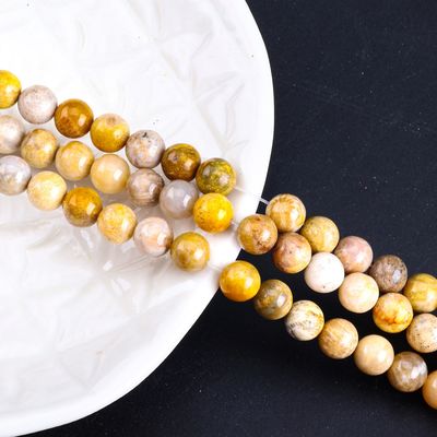 Chrysanthe Stone Round Bead Natural Crystal Gemstone Loose Bead Strands để làm đồ trang sức DIY