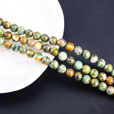 Kambaba Jasper Round Bead Natural Crystal Gemstone Loose Bead Strands để làm đồ trang sức DIY