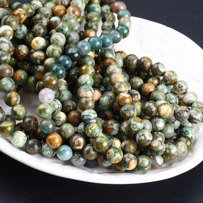 Kambaba Jasper Round Bead Natural Crystal Gemstone Loose Bead Strands để làm đồ trang sức DIY