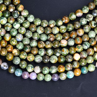 Kambaba Jasper Round Bead Natural Crystal Gemstone Loose Bead Strands để làm đồ trang sức DIY