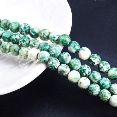 Blue Spotted Round Bead Natural Crystal Gemstone Loose Bead Strands để làm đồ trang sức DIY
