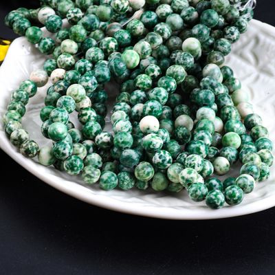 Blue Spotted Round Bead Natural Crystal Gemstone Loose Bead Strands để làm đồ trang sức DIY