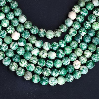 Blue Spotted Round Bead Natural Crystal Gemstone Loose Bead Strands để làm đồ trang sức DIY