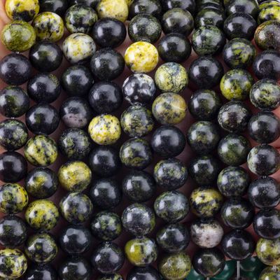 Serpentine Jade Round Bead Natural Crystal Gemstone Loose Bead Strands để làm đồ trang sức DIY