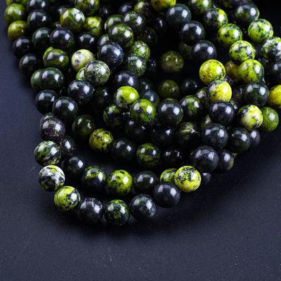 Serpentine Jade Round Bead Natural Crystal Gemstone Loose Bead Strands để làm đồ trang sức DIY