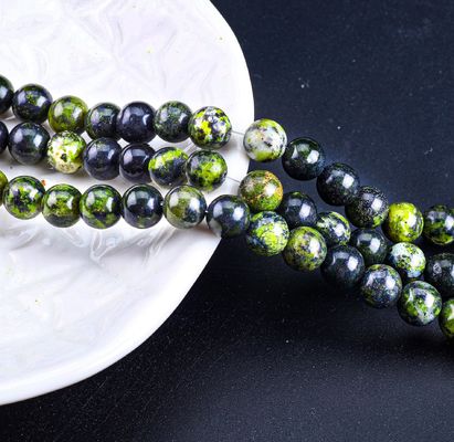 Serpentine Jade Round Bead Natural Crystal Gemstone Loose Bead Strands để làm đồ trang sức DIY
