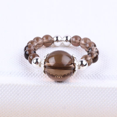 Vòng đinh bằng ngọc quý làm bằng tay Đường đinh bằng đá Citrine màu trà có thể điều chỉnh Để mặc hàng ngày