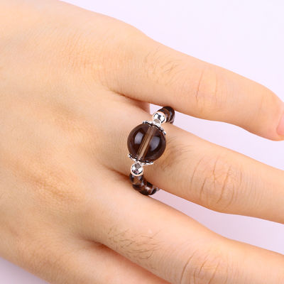 Vòng đinh bằng ngọc quý làm bằng tay Đường đinh bằng đá Citrine màu trà có thể điều chỉnh Để mặc hàng ngày