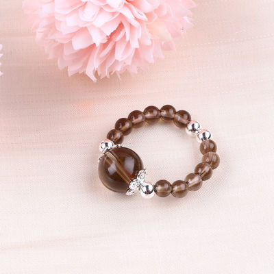 Vòng đinh bằng ngọc quý làm bằng tay Đường đinh bằng đá Citrine màu trà có thể điều chỉnh Để mặc hàng ngày