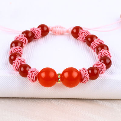8mm Mắt hổ xanh và màu đỏ Chalcedony Đường dây đan xen điều chỉnh Chữa bệnh cân bằng đeo vòng tay hạt