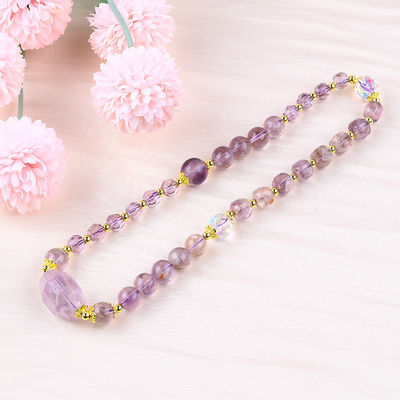 Giao diện hai lớp màu tím Azeztulite 12mm 14mm vòng tay hạt OEM ODM