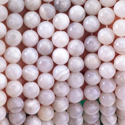 8mm White Crazy Lace Agate Loose Beads OEM ODM Cho thủ công tự làm