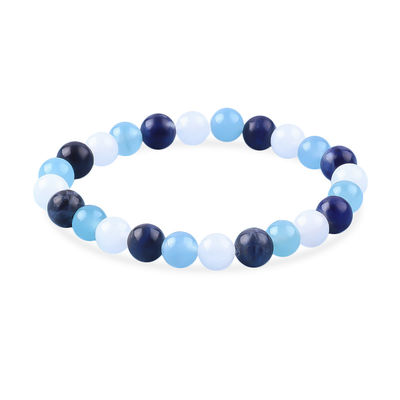 Đá tinh thể Quartz / Sodalite / Blue Chalcedony 8mm Positive Energy Crystal Bead Bracelet