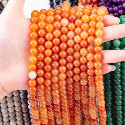 Natural Red Aventurine Healing Semi Precious Crystal Beads Cho Việc Làm đồ trang sức