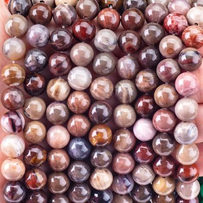 8MM gỗ Jasper đá tinh thể thực vòng lỏng hạt cho đồ trang sức đúc bằng tay