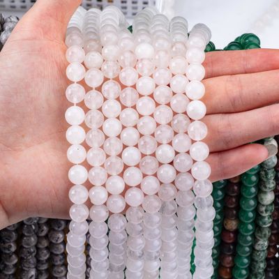 Quartz Round Clear Bead Healing Crystal Beads cho việc làm đồ trang sức