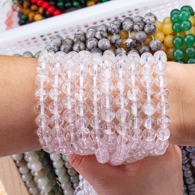 Quartz Round Clear Bead Healing Crystal Beads cho việc làm đồ trang sức