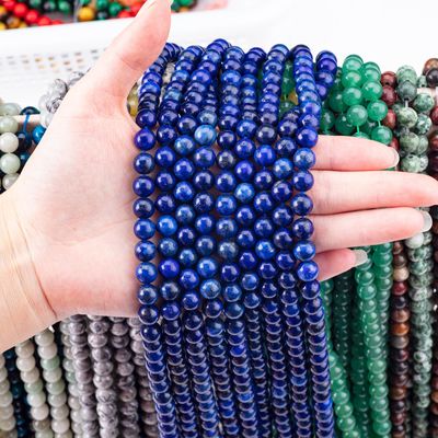 Semi đá quý Lapis Lazuli vòng hạt tinh thể đá quý lỏng hạt dây cho làm đồ trang sức DIY