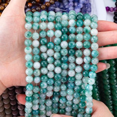 8mm Blue Jade đá quý hạt chữa bệnh đá tinh thể hạt cho đồ trang sức làm