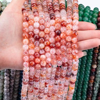Năng lượng chữa bệnh Đỏ lửa thạch anh tròn đá quý bán quý