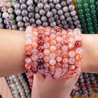 Năng lượng chữa bệnh Đỏ lửa thạch anh tròn đá quý bán quý