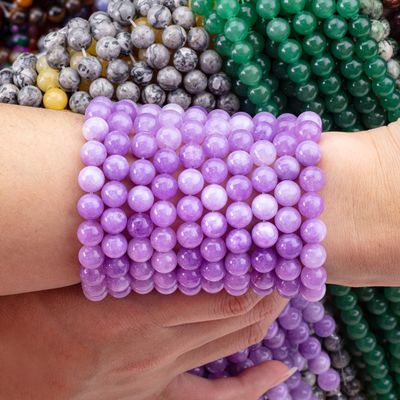 8mm Violet Jade đá quý đinh kim cương để làm đồ trang sức