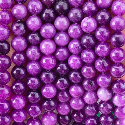 8mm Dark Violet Jade đá quý hạt chữa bệnh đá tinh thể hạt cho đồ trang sức làm