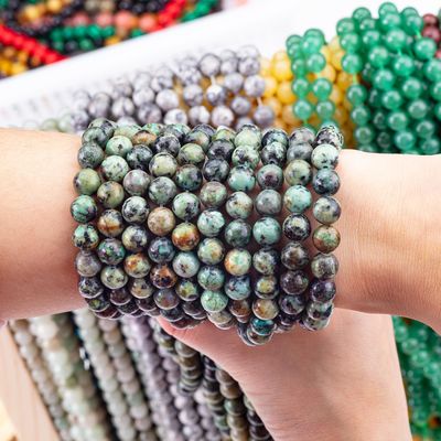 Làm thủ công đồ trang sức làm bằng tay 8mm Africian màu xanh lá cây Crystal Beads lỏng Beads đá quý