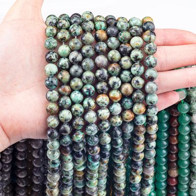 Làm thủ công đồ trang sức làm bằng tay 8mm Africian màu xanh lá cây Crystal Beads lỏng Beads đá quý