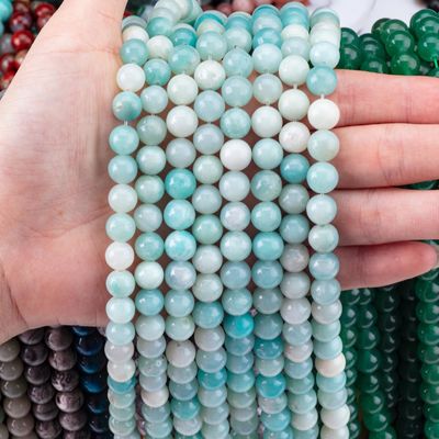 8mm màu xanh Amazonite đá quý hạt chữa bệnh đá tinh thể hạt làm đồ trang sức