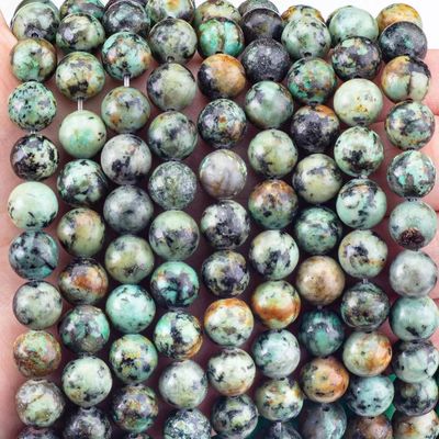 Làm thủ công đồ trang sức làm bằng tay 8mm Africian màu xanh lá cây Crystal Beads lỏng Beads đá quý