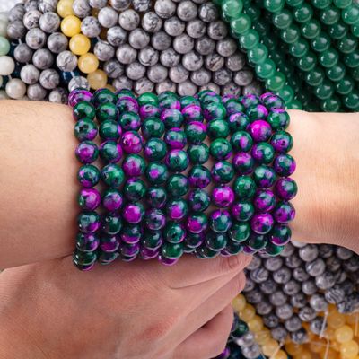8mm Epidote Gems Beads Dark Ruby Zoisite Gemstone Beads Healing Crystal Stone Beads Beads Cho Việc Làm đồ trang sức