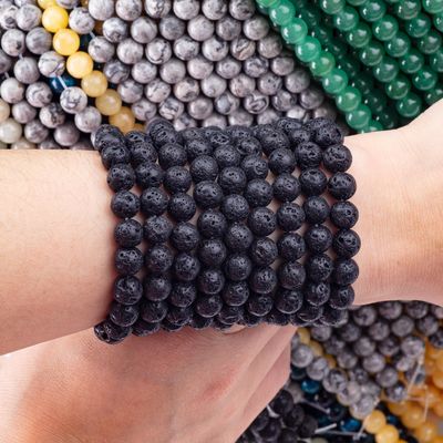 8mm núi lửa đá quý hạt chữa bệnh đá tinh thể hạt cho đồ trang sức làm