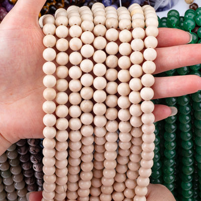 Đá màu trắng được đánh bóng Hóa thạch sông Jasper Quanh Đá tự nhiên Đá lỏng để làm đồ trang sức