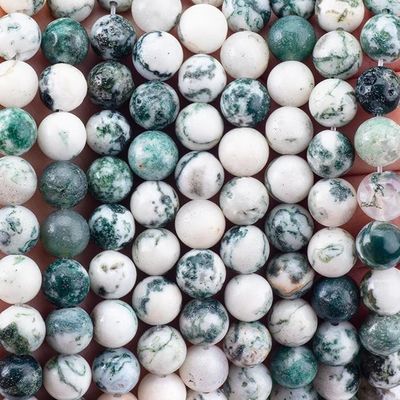 8mm Tree Agate đá quý đinh kim cương làm lành đinh kim cương để làm đồ trang sức