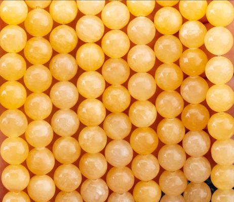 Cream Yellow Jade Natural Crystal Gemstone Loose Bead Strands Semi Precious Stone để làm đồ trang sức DIY