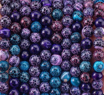 Chất đá agate tỏa sáng có khí hậu lỏng lẻo sợi hạt đá bán quý đá nứt agate cho làm đồ trang sức DIY