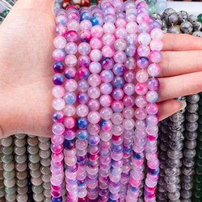 Orchid Agate Loose Bead Strands Đá bán quý để làm đồ trang sức DIY