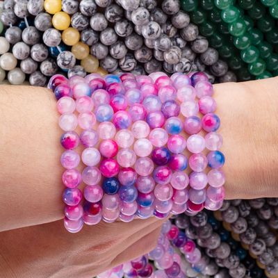 Orchid Agate Loose Bead Strands Đá bán quý để làm đồ trang sức DIY