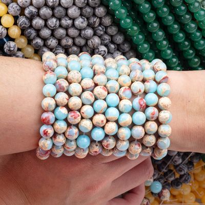 Semi đá quý đá Shoushan đá Jasper lỏng hạt sợi Snakeskin đá để làm đồ trang sức DIY
