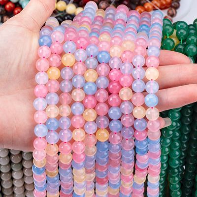4/6/8/10/12mm Natural Pink Morganite Gemstone Beads hỗ trợ tùy chỉnh
