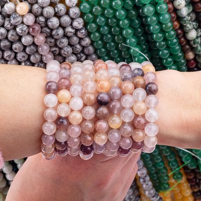Violet Stone Loose Bead Strands 4mm Semi Precious Beads cho đồ trang sức bữa tiệc