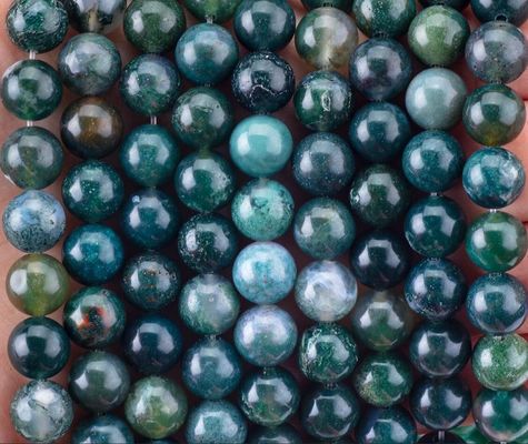 Vòng Moss Agate Bead 4mm Viên đá quý để làm đồ trang sức DIY