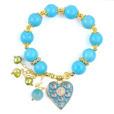 12mm Blue Turquoise Crystal Bracelet Bánh đeo vòng đeo vòng đeo vòng đeo vòng đeo vòng đeo vòng đeo tay