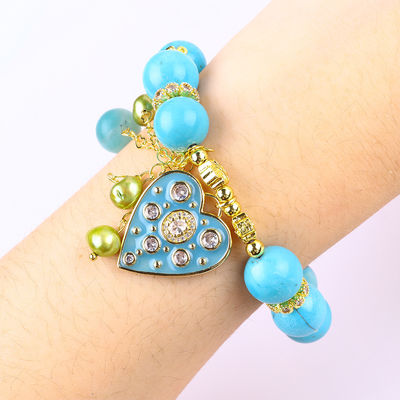 12mm Blue Turquoise Crystal Bracelet Bánh đeo vòng đeo vòng đeo vòng đeo vòng đeo vòng đeo vòng đeo tay
