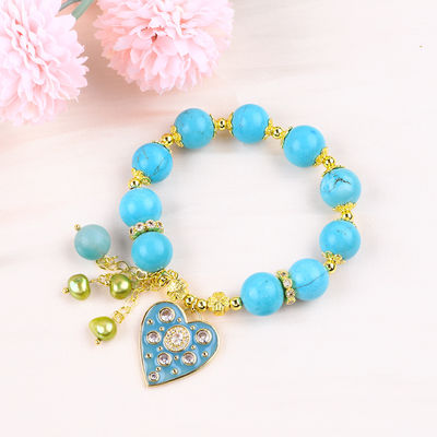 12mm Blue Turquoise Crystal Bracelet Bánh đeo vòng đeo vòng đeo vòng đeo vòng đeo vòng đeo vòng đeo tay