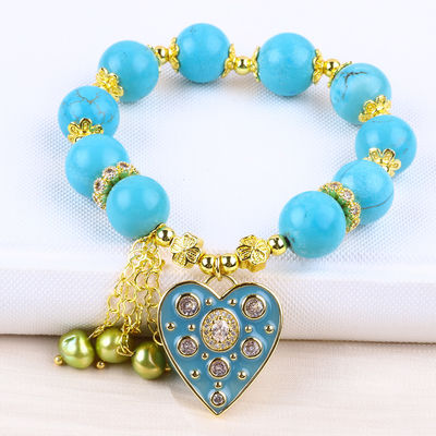 12mm Blue Turquoise Crystal Bracelet Bánh đeo vòng đeo vòng đeo vòng đeo vòng đeo vòng đeo vòng đeo tay