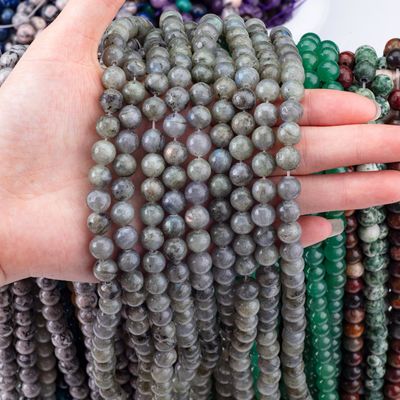 8mm Labradorite đá quý hạt chữa bệnh đá tinh thể hạt để làm đồ trang sức